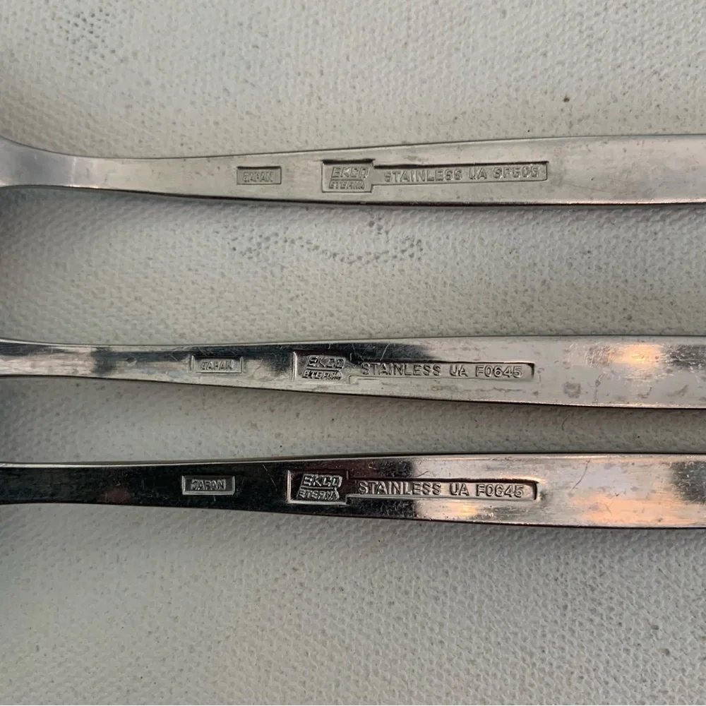 Ekco Eterna Textured Stainless Steel Flatware Japan UA F0645 Petite 5 Piece Set